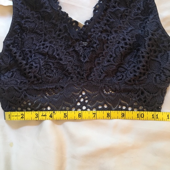 Poof! Black lace crop top. So cute! - Picture 3 of 5